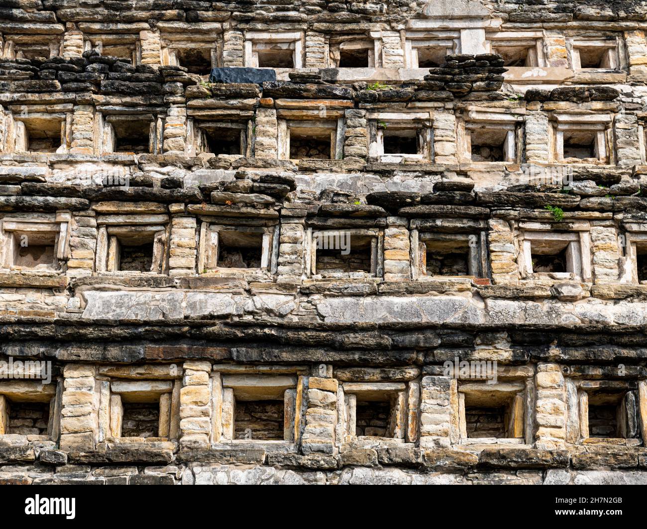 Pyramide der Nischen, UNESCO-Weltkulturerbe Sehenswürdigkeit präkolumbianische archäologische Stätte El Tajin, Veracruz, Mexiko Stockfoto