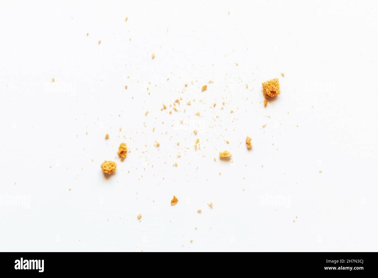 Besprüht weiße Brotkrumen aus der Nähe Stockfoto