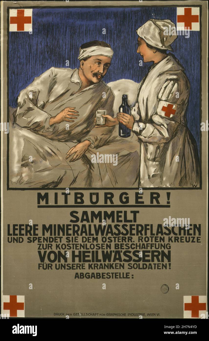 Rotes Kreuz Poster - Propaganda Des Ersten Weltkriegs - 1914-1918 - 07 Stockfoto