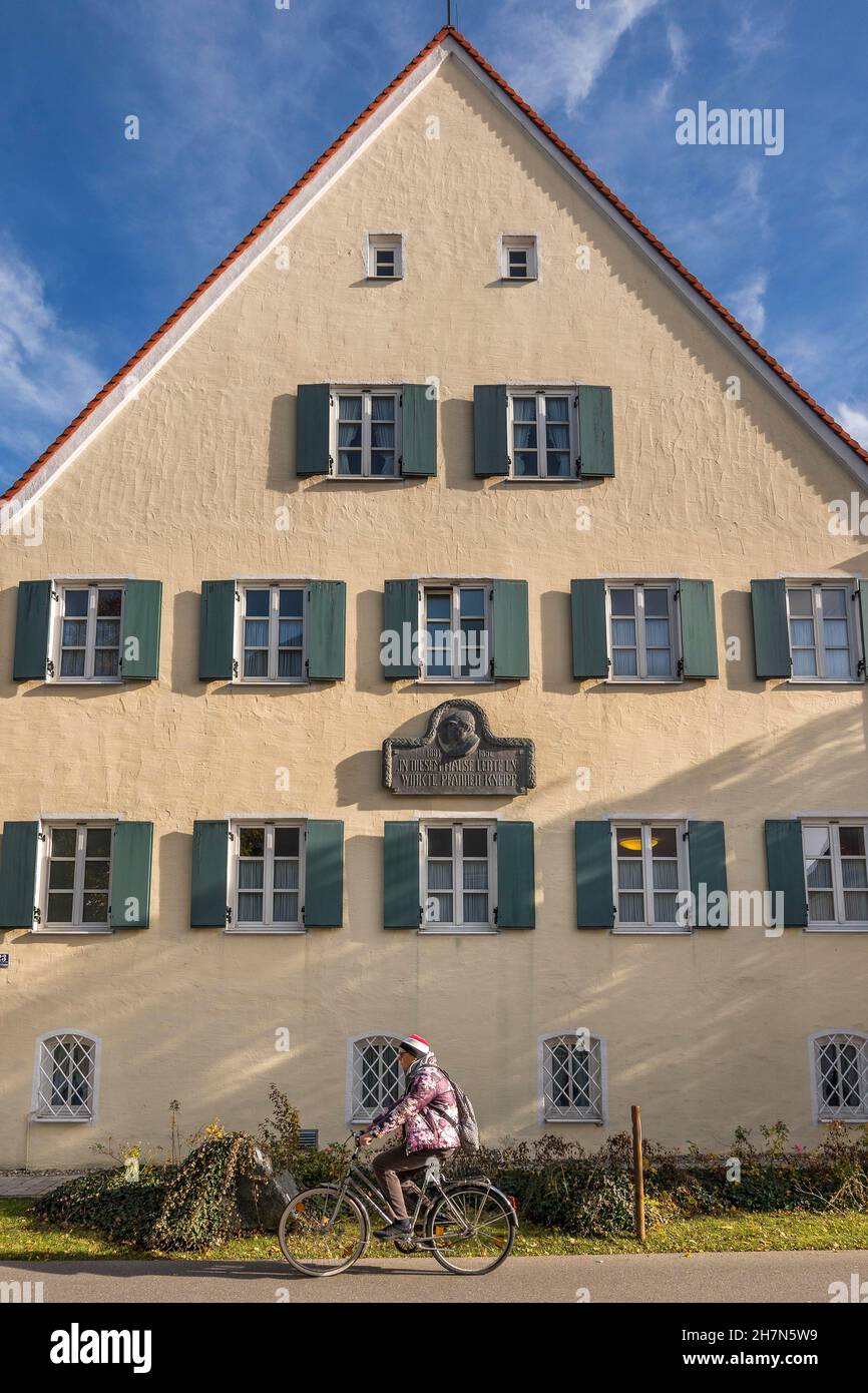 Pfarrer Kneipp lebte und arbeitete in diesem Haus in Bad Wörishofen, Schwaben, Allgäu, Bayern, Deutschland Stockfoto