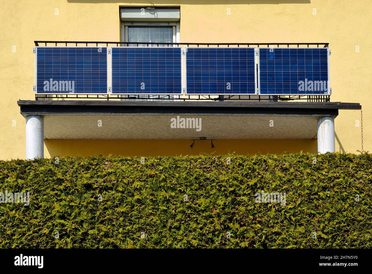 Balkonsolaranlage, München, Bayern, Deutschland Stockfoto