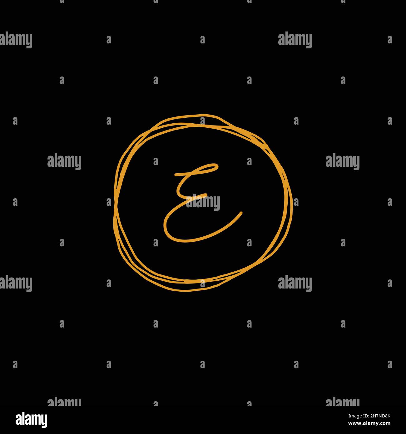 Initial Letter E Unterschrift handgeschriebene elegante Logo Design Vorlage Vektor. Designvorlage für das unverkennbare Luxus-Logo. Stock Vektor