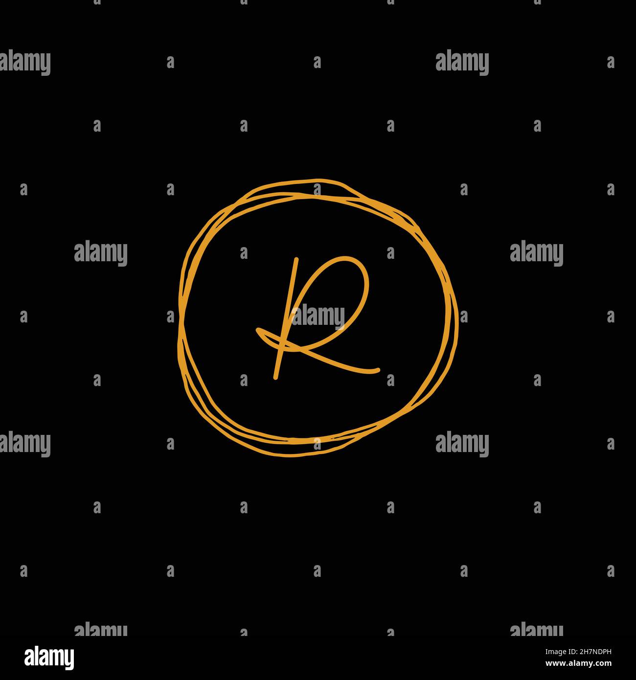 Initial Letter R Unterschrift handgeschriebenes elegantes Logo Design Vorlage Vektor. Designvorlage für das unverkennbare Luxus-Logo. Stock Vektor