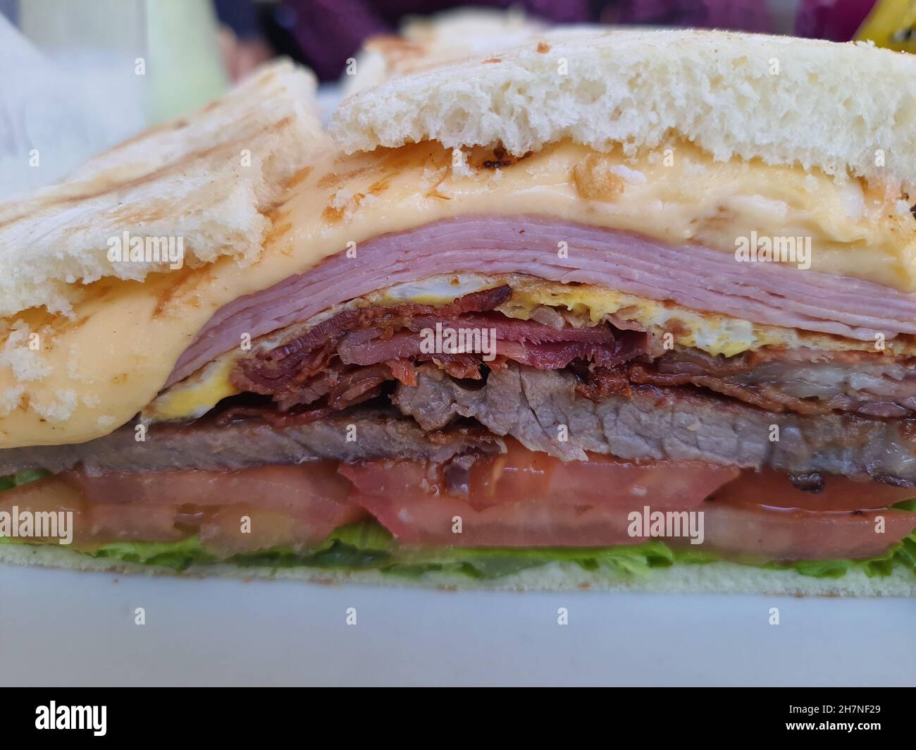 Das Beirut - Ein brasilianisches Sandwich. Stockfoto