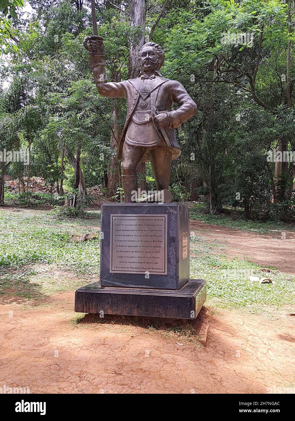 Statue von Dom Pedro I. von Brasilien oder Pedro IV. Von Portugal. Ehemaliger brasilianischer Kaiser. Statue befindet sich im Independence Park im Bezirk Ipiranga Stockfoto
