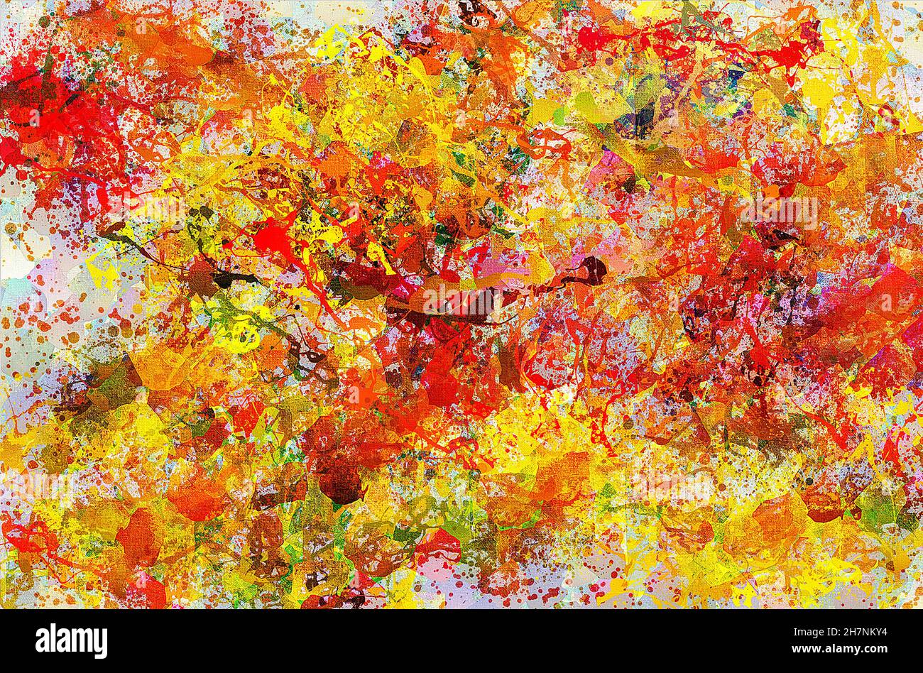 Abstrakter Aquarellhintergrund. Farbige Spritzer und Pinselstriche Stockfoto