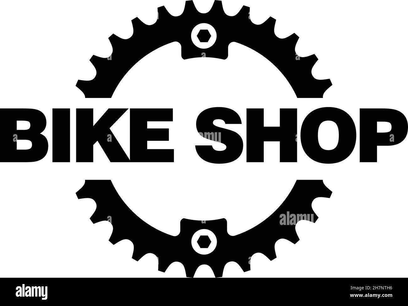 Fahrradladen, Service, Club Vektor Logo Vorlage mit Kettenring. Stock Vektor