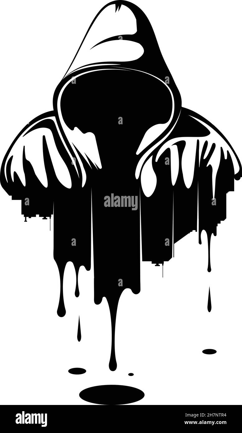 Urbane T-Shirt-Grafik. Schön für Streetwear. Siluet mit Mann in der Haube. City Silhouette Vectors Stock Vektor