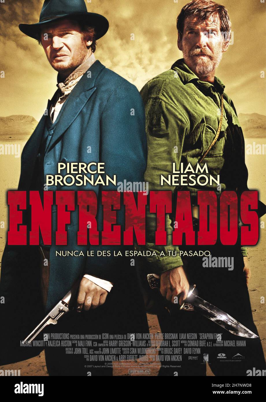 Seraphim Falls Jahr : 2006 USA Regie : David von Ancken Liam Neeson, Pierce Brosnan Spanisches Plakat Stockfoto
