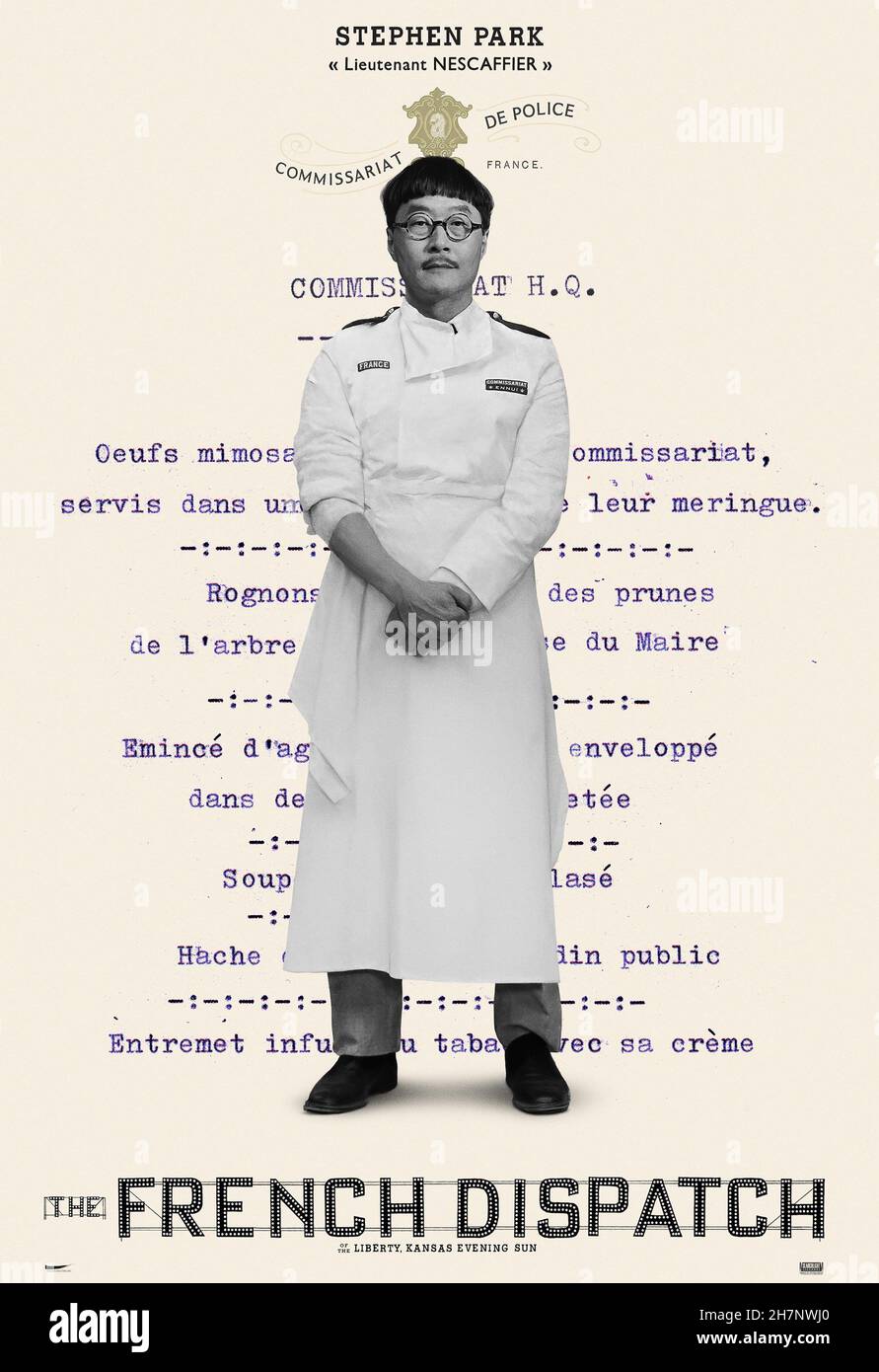 Der französische Versand Jahr : 2021 USA / Deutschland Direktor : Wes Anderson Stephen Park Amerikanisches Plakat Stockfoto