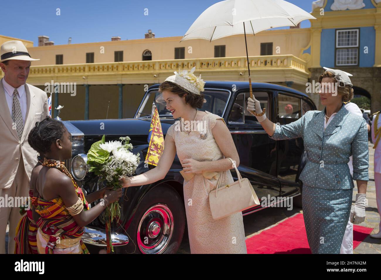 The Crown TV Series (2016-) UK / USA erstellt von Peter Morgan 2017 Staffel 2, Folge 8 : sehr geehrte Frau Kennedy Regie : Stephen Daldry Claire Foy Stockfoto