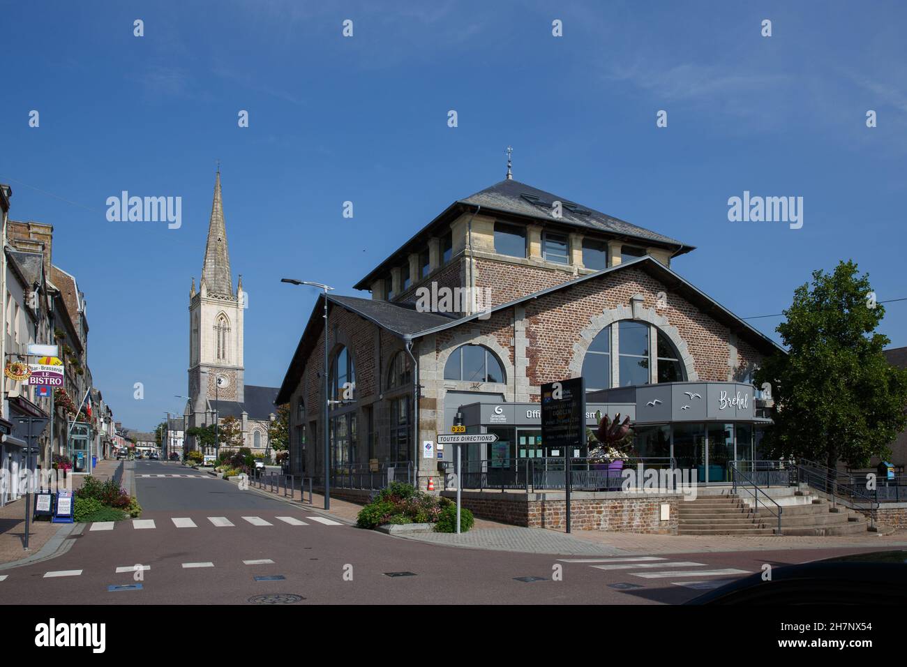 Frankreich, Region Normandie, Departement Manche, Bréhal, Halle au blé, Fremdenverkehrsbüro, Stockfoto