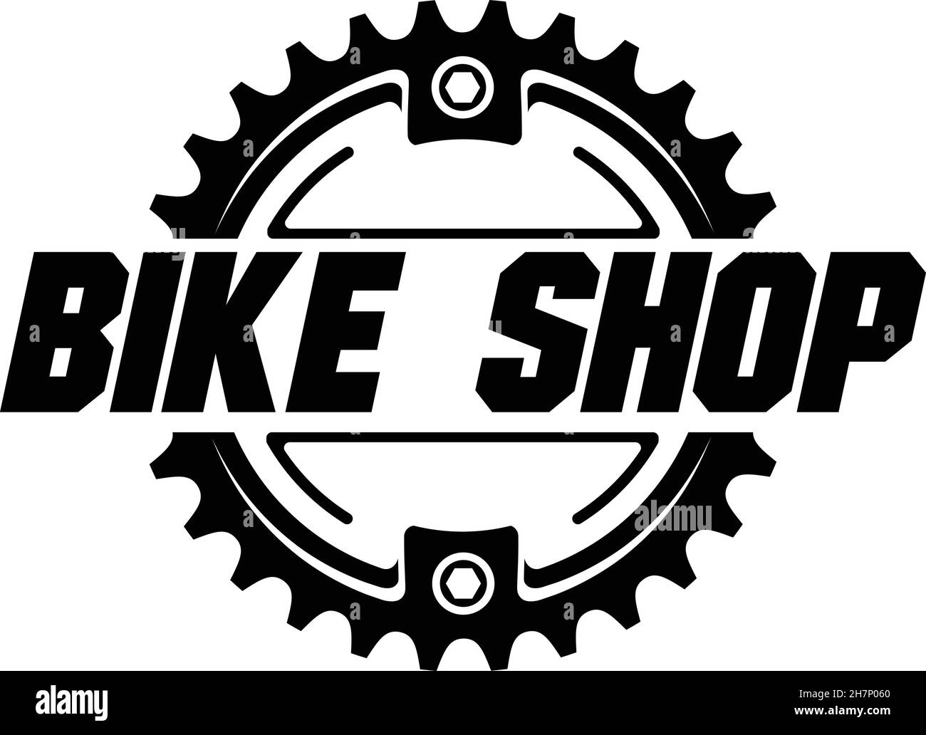 Fahrradgeschäft, Service, Design des Bikeparks-Logos. Vektor Stock Vektor