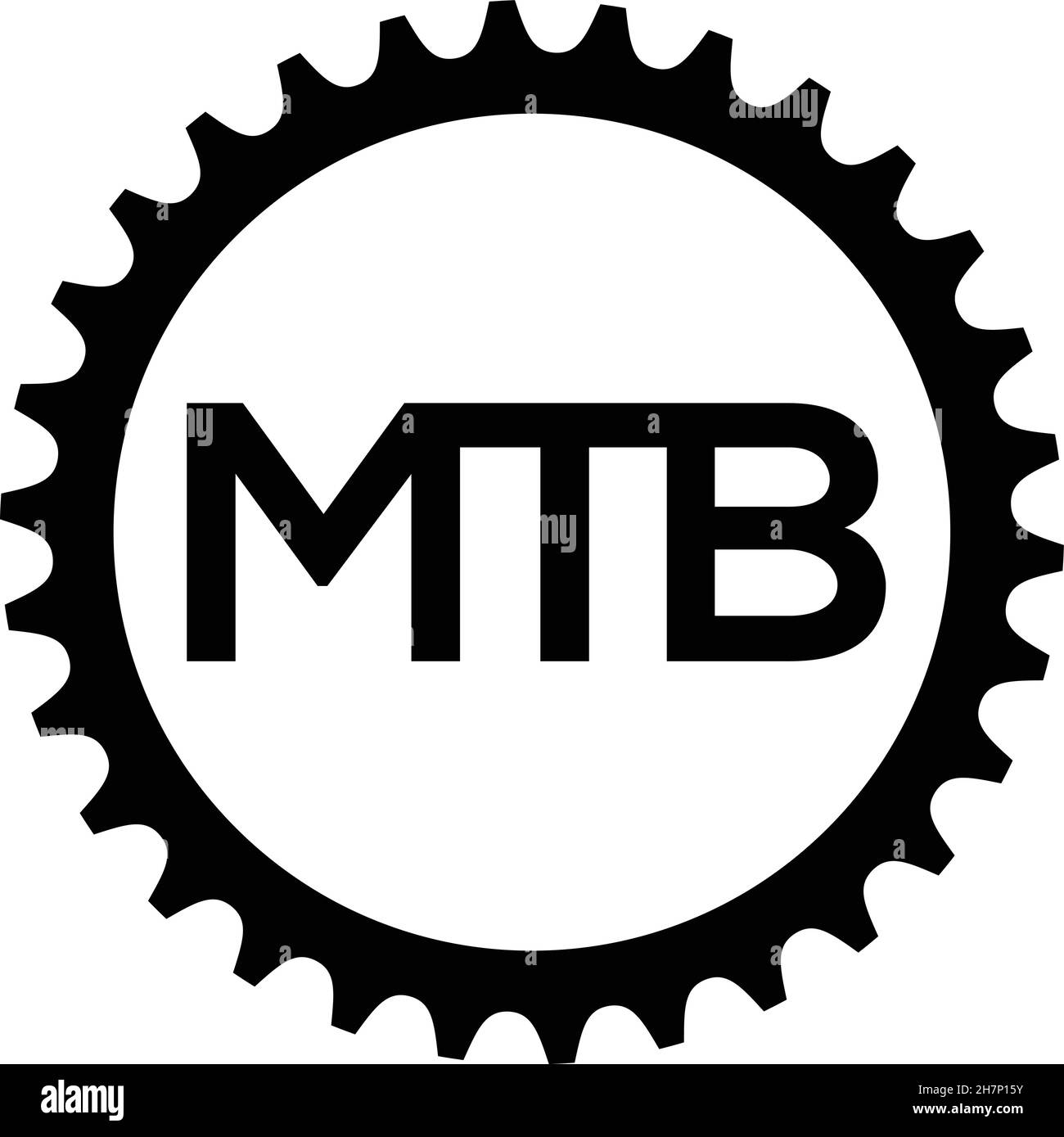 Kettenblatt für Fahrräder. Vector Mountainbike Ausrüstung Logo Vorlage. Stock Vektor