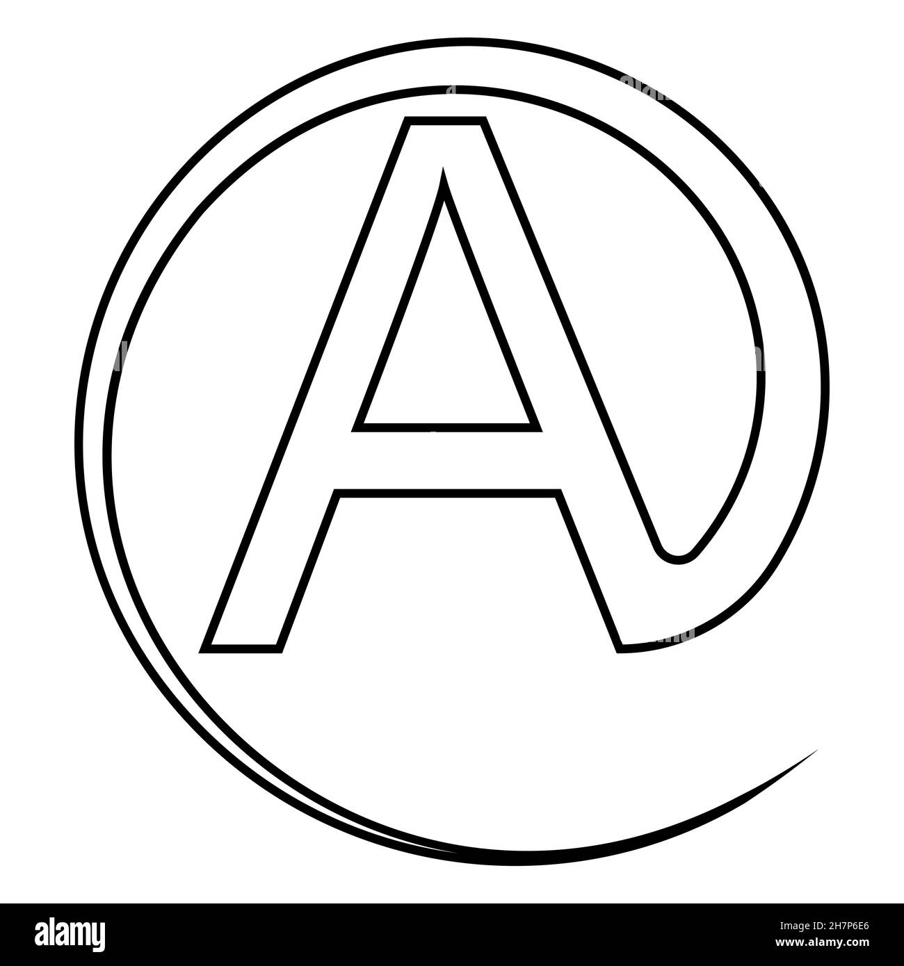 Erster Großbuchstabe A bei Mail Logo Kalligraphie Design Stock Illustration Stock Vektor