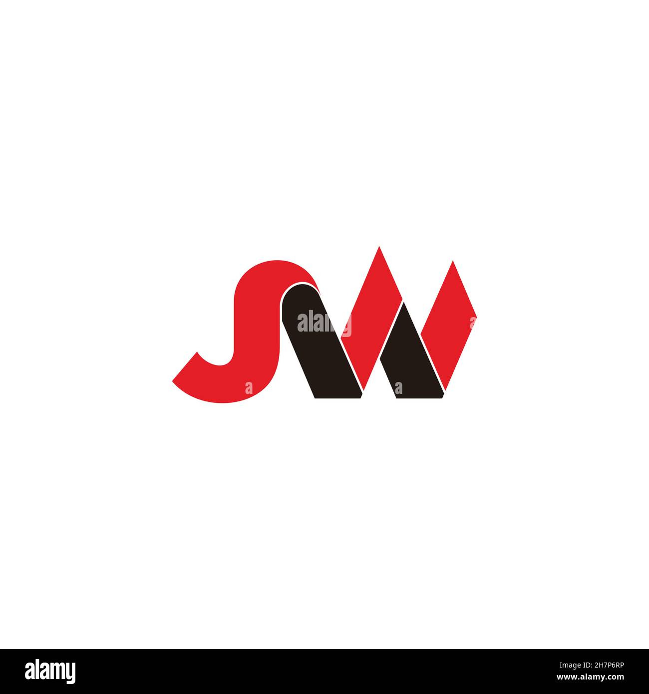 Letter sw bunt geometrisches Logo einfaches Design Vektor Stock Vektor