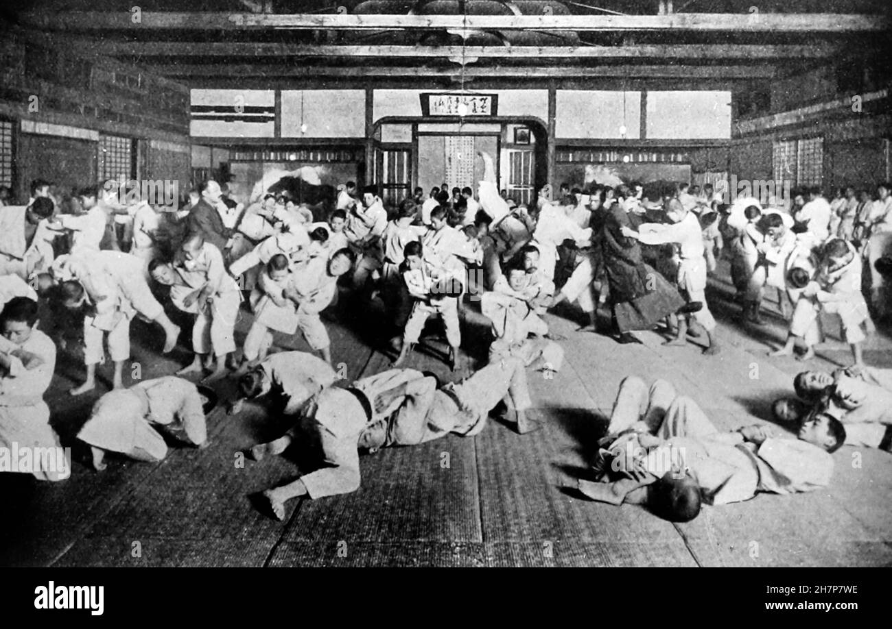 Wrestling School, Japan, Anfang 1900s Stockfoto