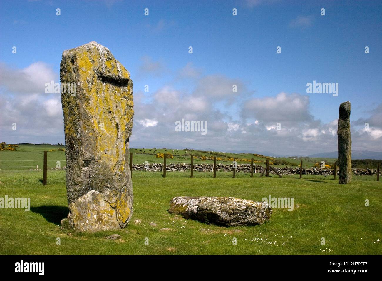 Drumtrodden Standing Stones, Dumfries & Galloway, Schottland Stockfoto