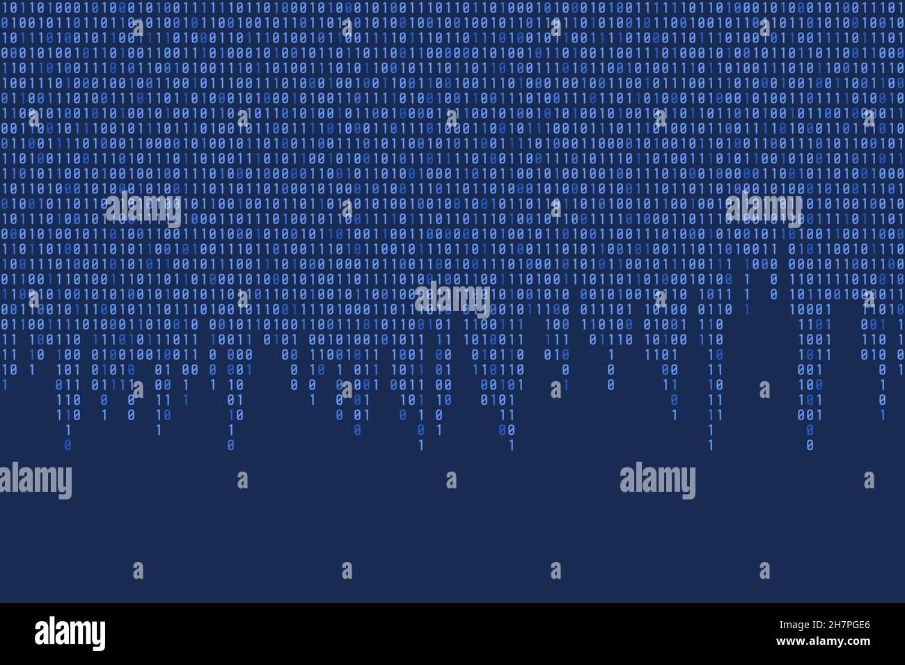 Binärcode nahtlose Vektortextur mit Copyspace. Abstrakter blauer Binärhintergrund. Stock Vektor