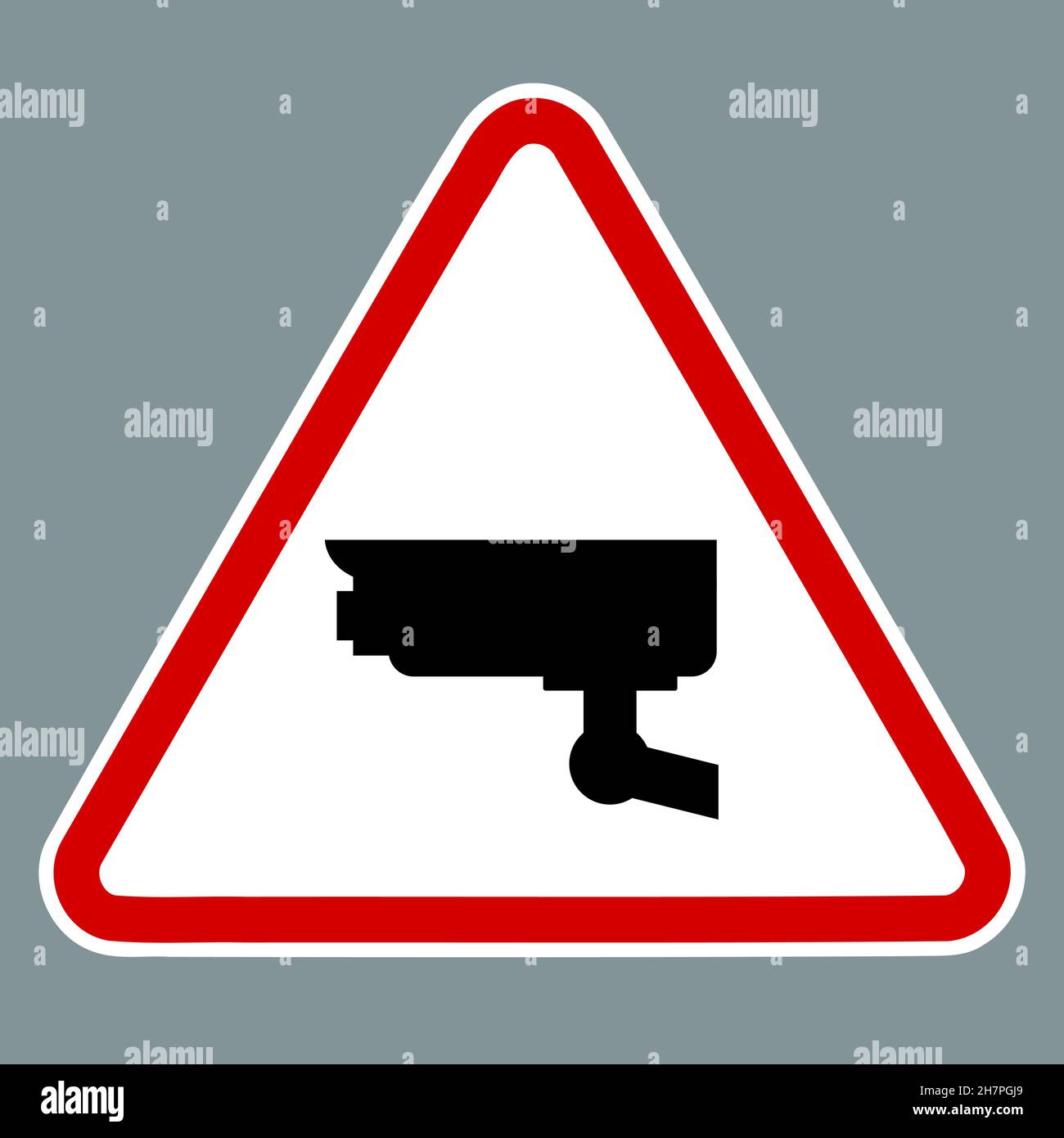 CCTV-Warnschild. Vector Aufkleber Design für Überwachungskamera CCTV Warnung. Stock Vektor