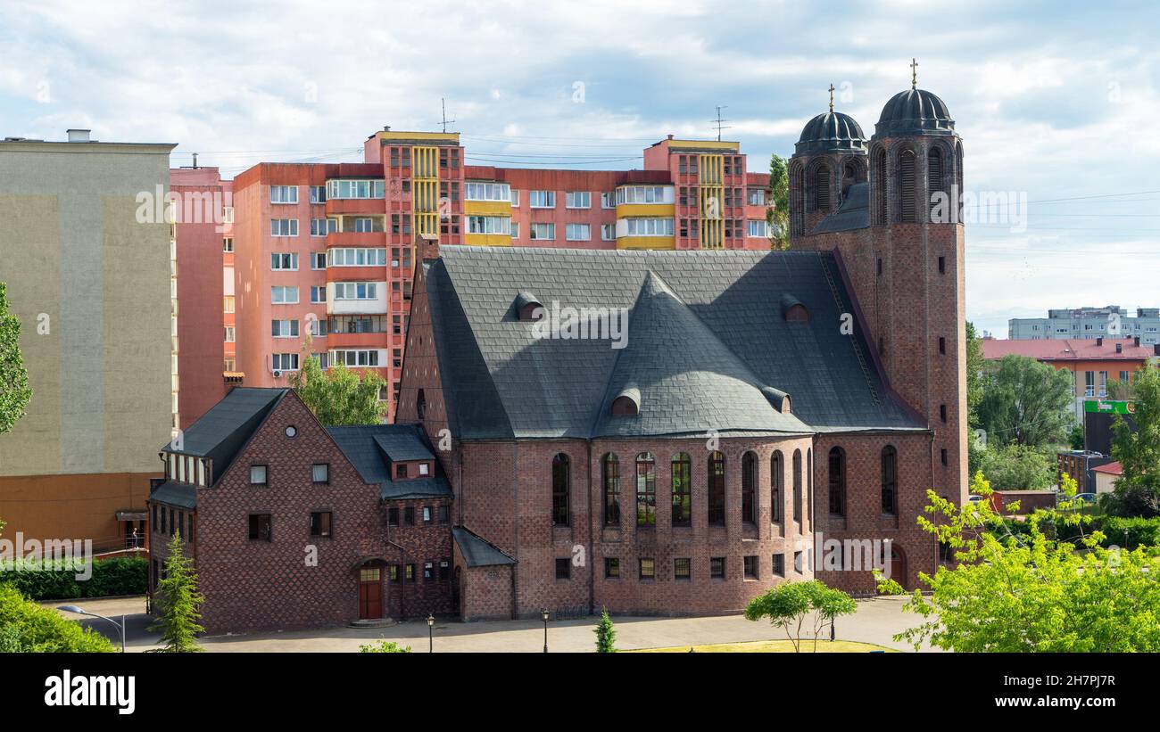 Die Kreuzkirche ist eine Kirche im ehemaligen Stadtteil Lomse in Königsberg, Deutschland, heute in Königsberg, Russland. Stockfoto