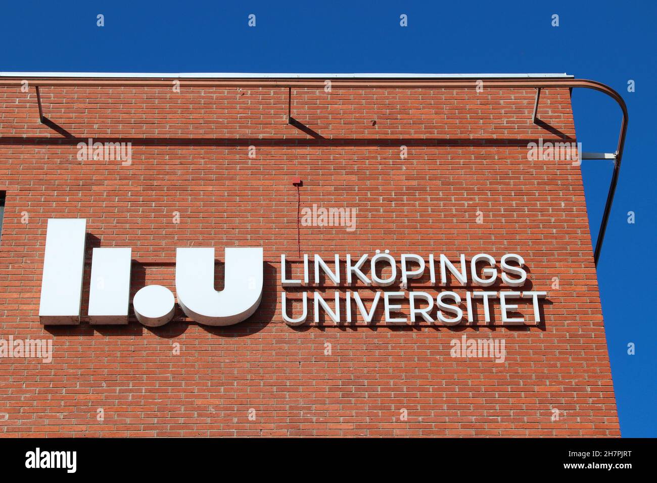 NORRKOPING, SCHWEDEN - 25. AUGUST 2018: Campus der Linkoping University (Linkopings Universitet) in Norrkoping, Schweden. Der Campus befindet sich im ehemaligen Indu Stockfoto