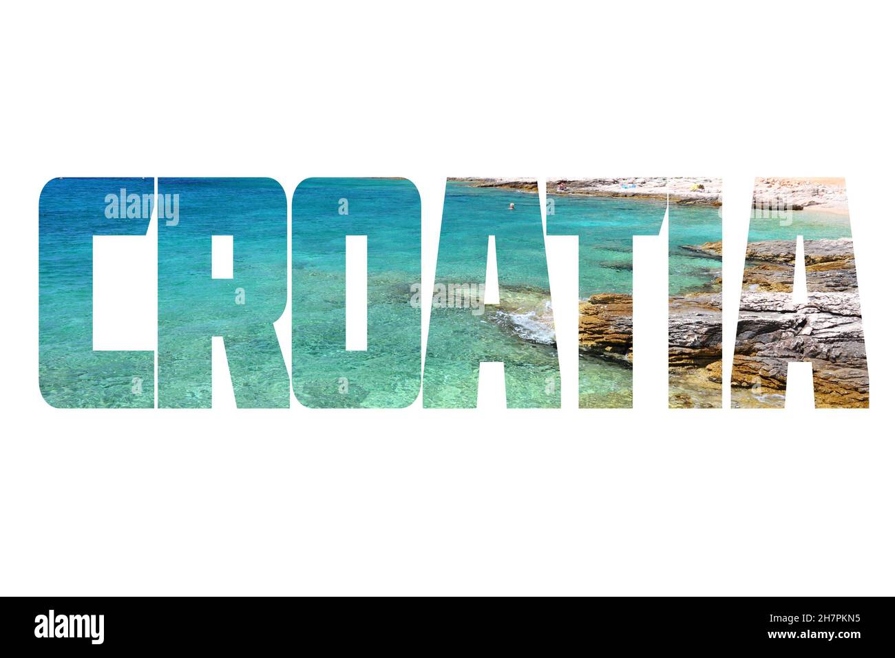 Kroatien Text Zeichen - Land Name Wort Foto Silhouette. Stockfoto