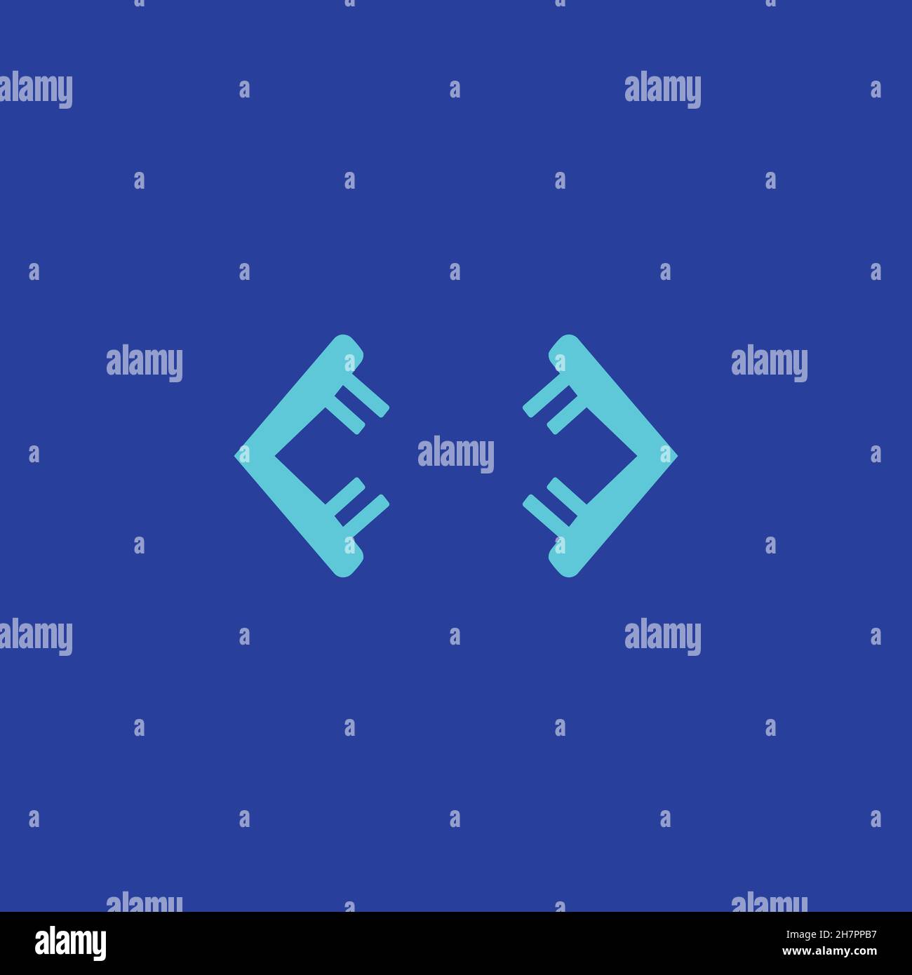 Flaches Codierungssymbol. Symbol für Webprogrammierung. Logo-Design-Element Stock Vektor