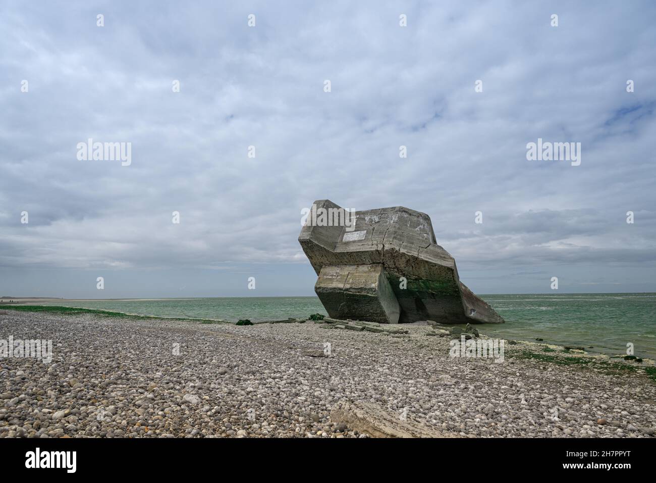 Alter deutscher Bunker in le Hourdel in Frankreich Stockfoto