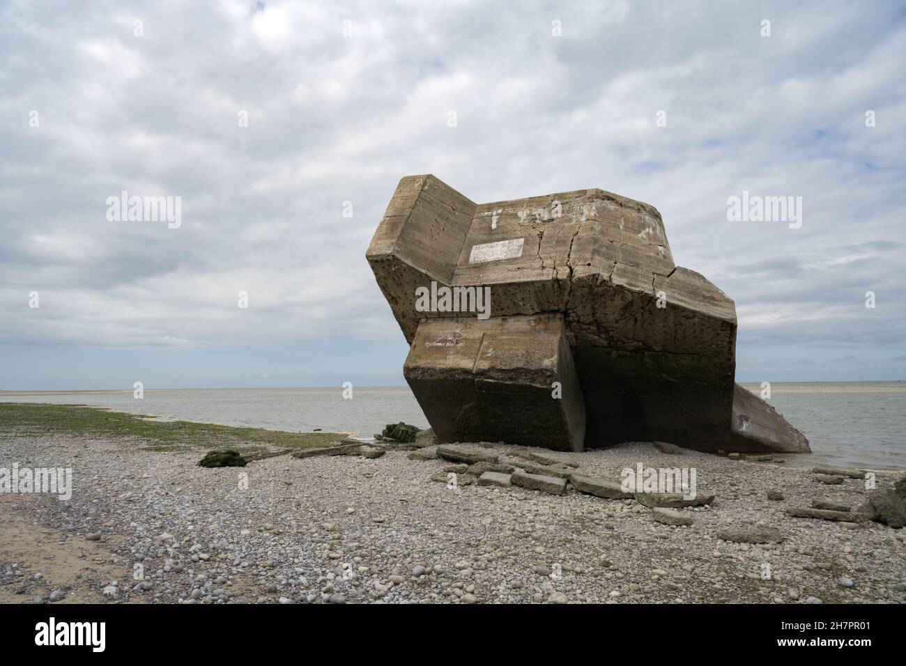Alter deutscher Bunker in le Hourdel in Frankreich Stockfoto