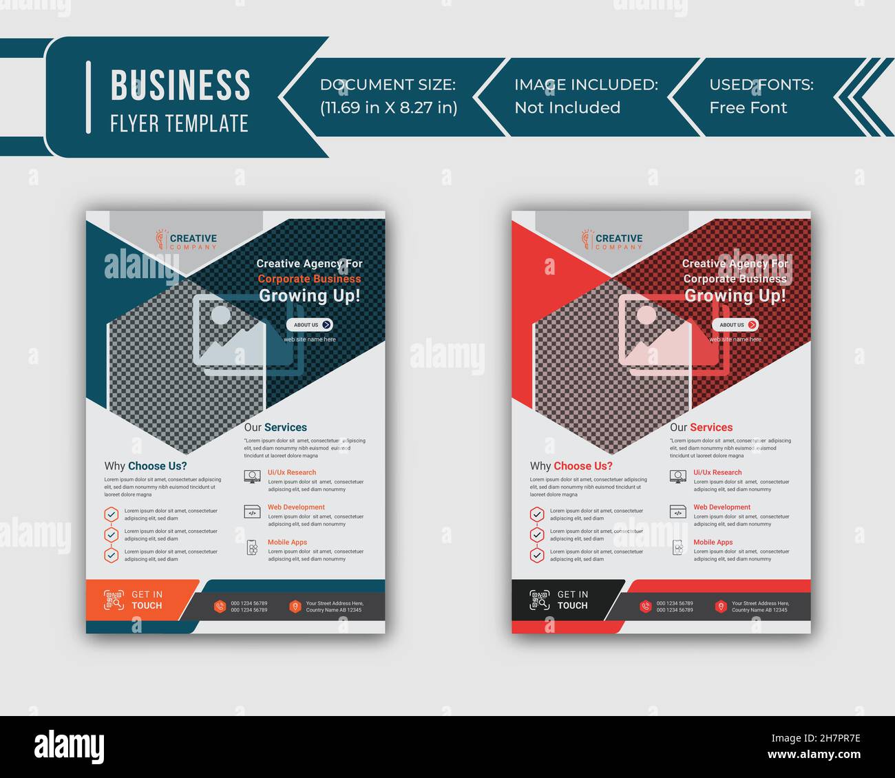 Creative Business Flyer Vorlage, Business Magazine ad Poster Design, Prospekt Business Poster, Creative Business Marketing Flyer Vorlage Stock Vektor