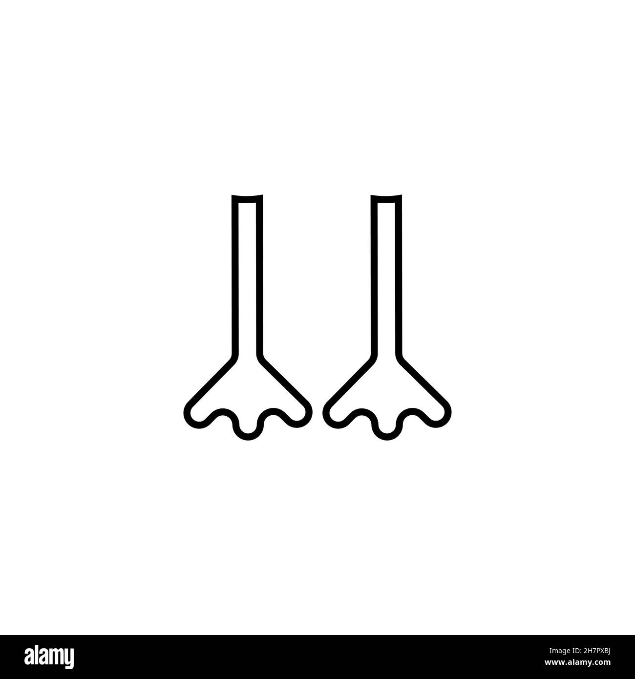 Symbol der Vogelfuss-Linie. Einfacher Stil Vogelfarm Poster Hintergrund-Symbol. Logo-Design-Element. T-Shirt-Druck. Vektor für Aufkleber. Stock Vektor