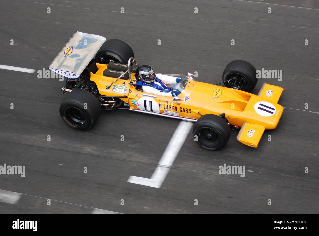 #11 Roald Goethe, 1970 McLaren M14A, auf der 2012. 8th Monaco Historique GP Meeting, 13th. Mai 2012 Stockfoto