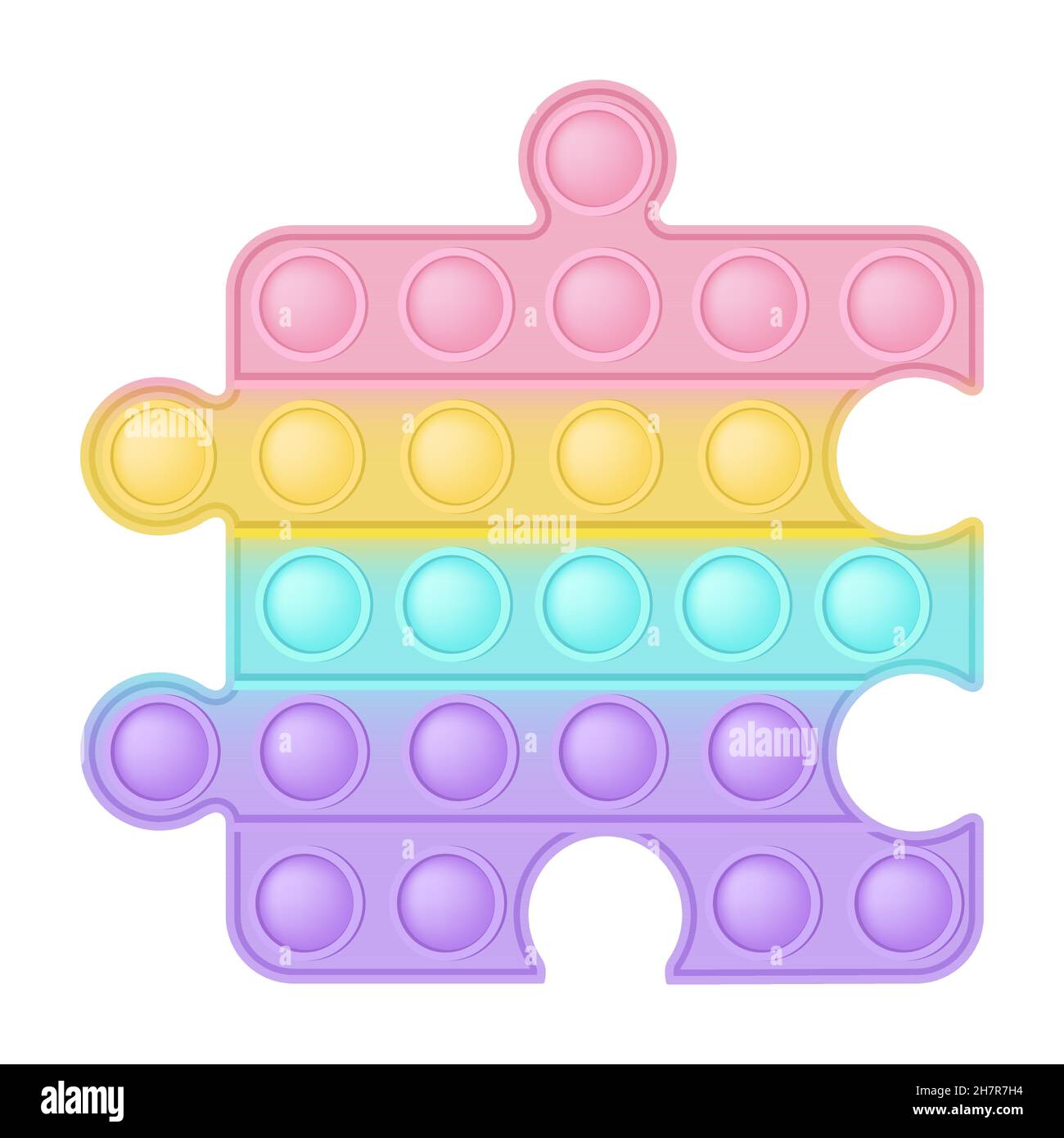 POPIT Figur Puzzle als modisches Silikon-Spielzeug für Fidgets. Süchtig  machendes Anti-Stress-Spielzeug in Pastell-Regenbogenfarben. Blase Angst  Entwicklung Pop it Spielzeug Stock-Vektorgrafik - Alamy
