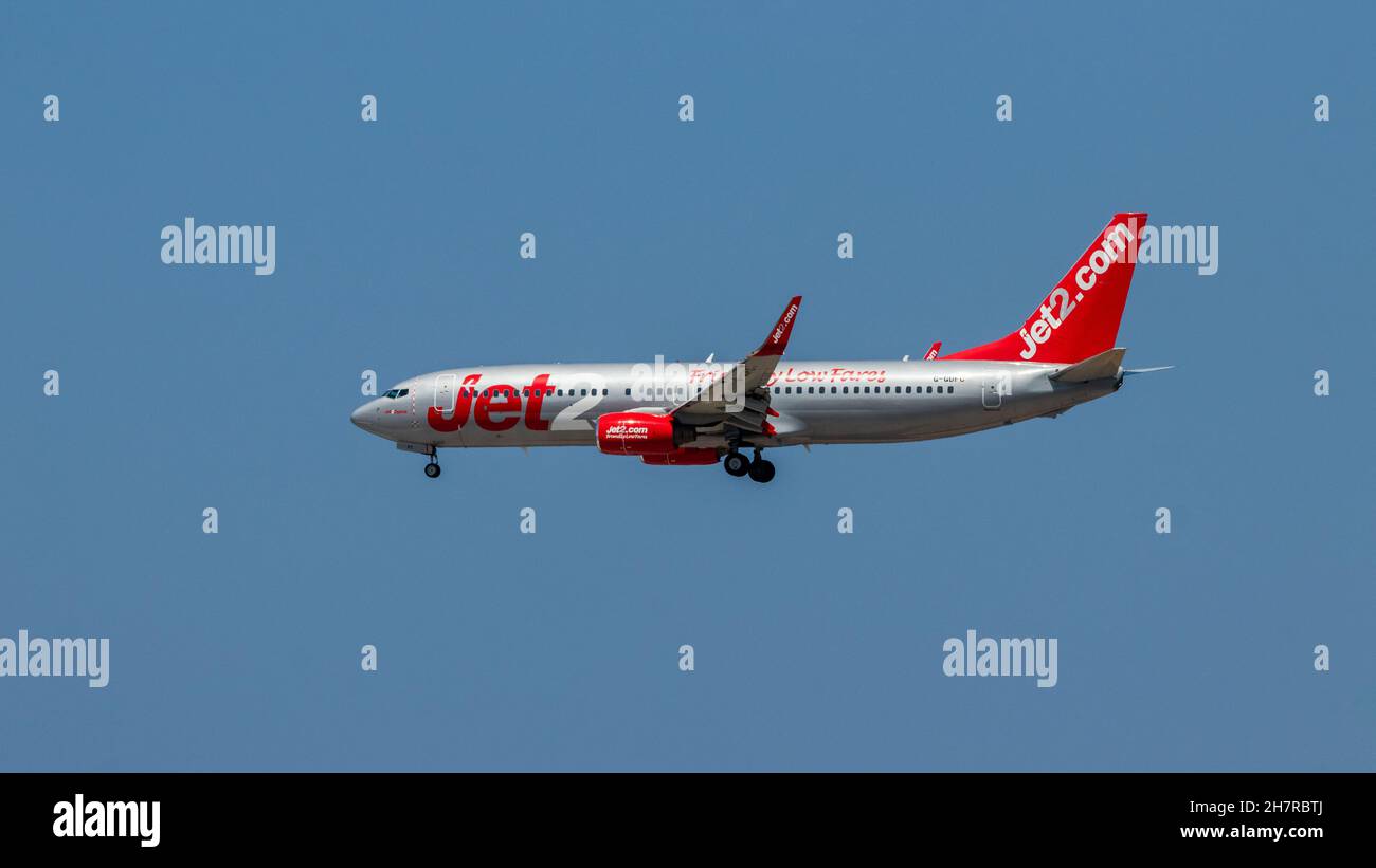 Boeing 737-800 Von Jet2 Airlines Auf Landeanflug Stockfoto