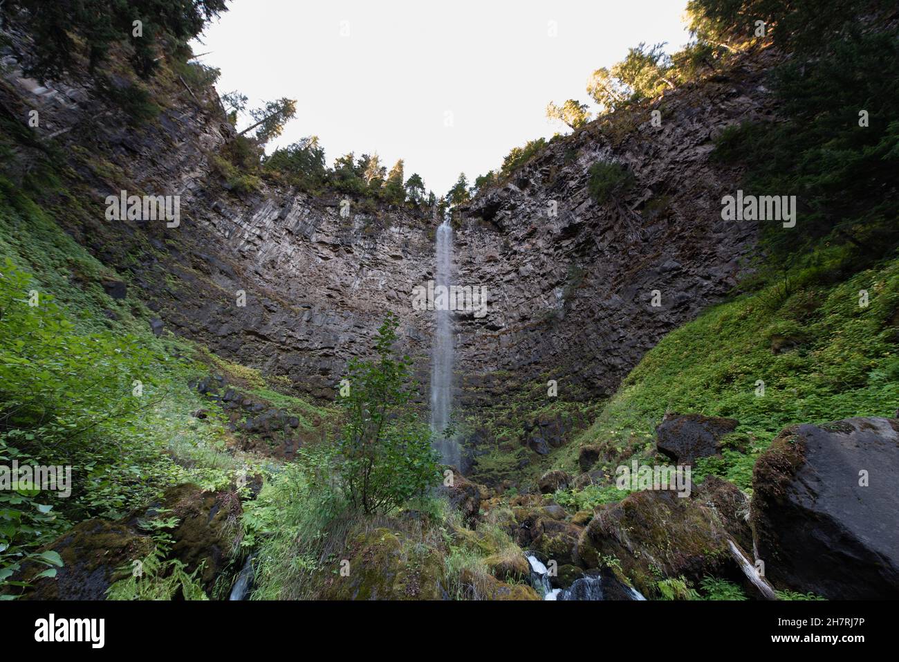 Panoramablick auf die Wasserfälle von watson in oregon Stockfoto