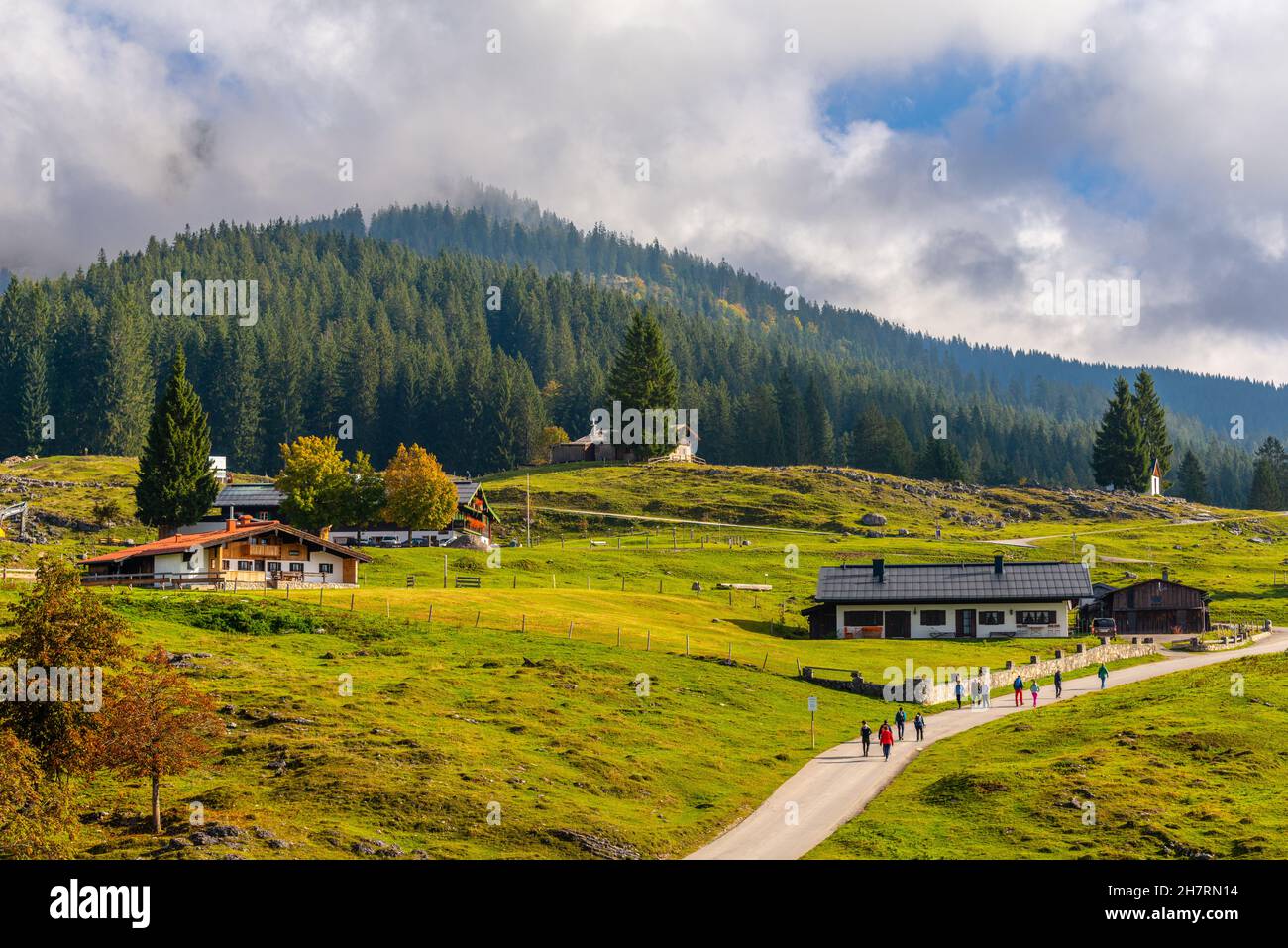 Winklmoosalm oder Winklmoosalm, Hochplateau 1170m ASL, Reit im Winkl, Chiemgau, Oberbayern, Bayrischen Alpen, Süddeutschland, Europa Stockfoto
