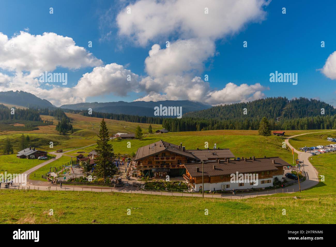 Winklmoosalm oder Winklmoosalm, Hochplateau 1170m ASL, Reit im Winkl, Chiemgau, Oberbayern, Bayrischen Alpen, Süddeutschland, Europa Stockfoto
