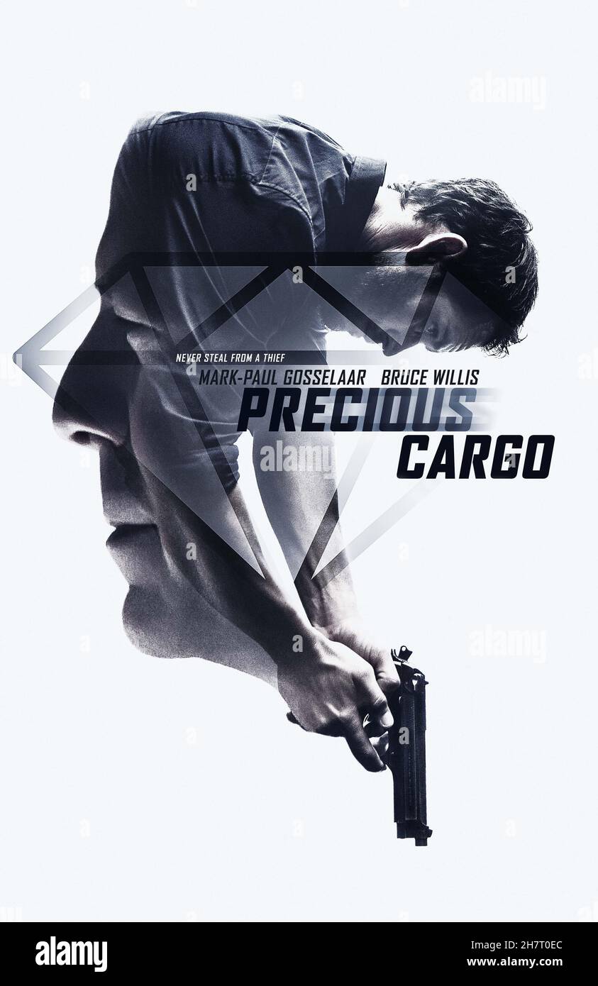 VERÖFFENTLICHUNGSDATUM: April 22 2016 TITEL: Precious Cargo STUDIO: Lionsgate REGIE: Max Adams PLOT: Ein Kriminalchef versucht mit Beute, die einem anderen Dieb gehört, auszumachen. MIT Bruce Willis, Mark-Paul Gosselaar, Claire Forlani, Plakatkunst. (Bild: © Lionsgate/Entertainment Picturs) Stockfoto