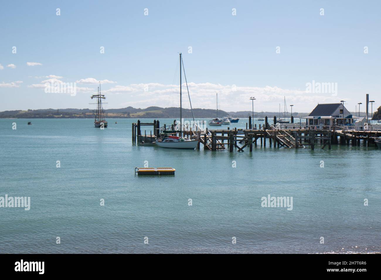 Russell Wharf, The Strand, Russell, Bay of Islands Stockfoto