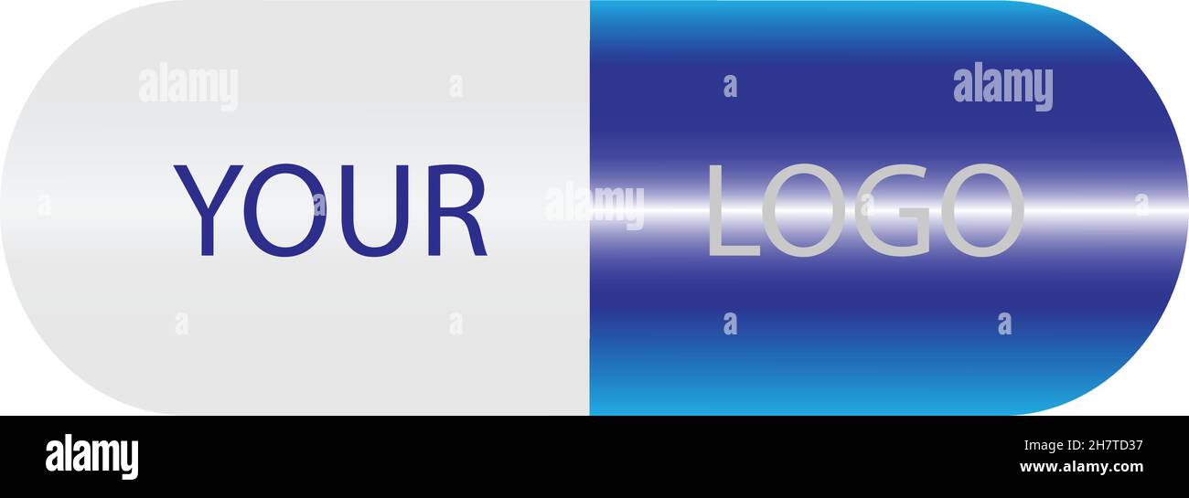 Vektorvorlage für das Logo der medizinischen Pille, Logo der Tablette für eine medizinische Einrichtung Stock Vektor