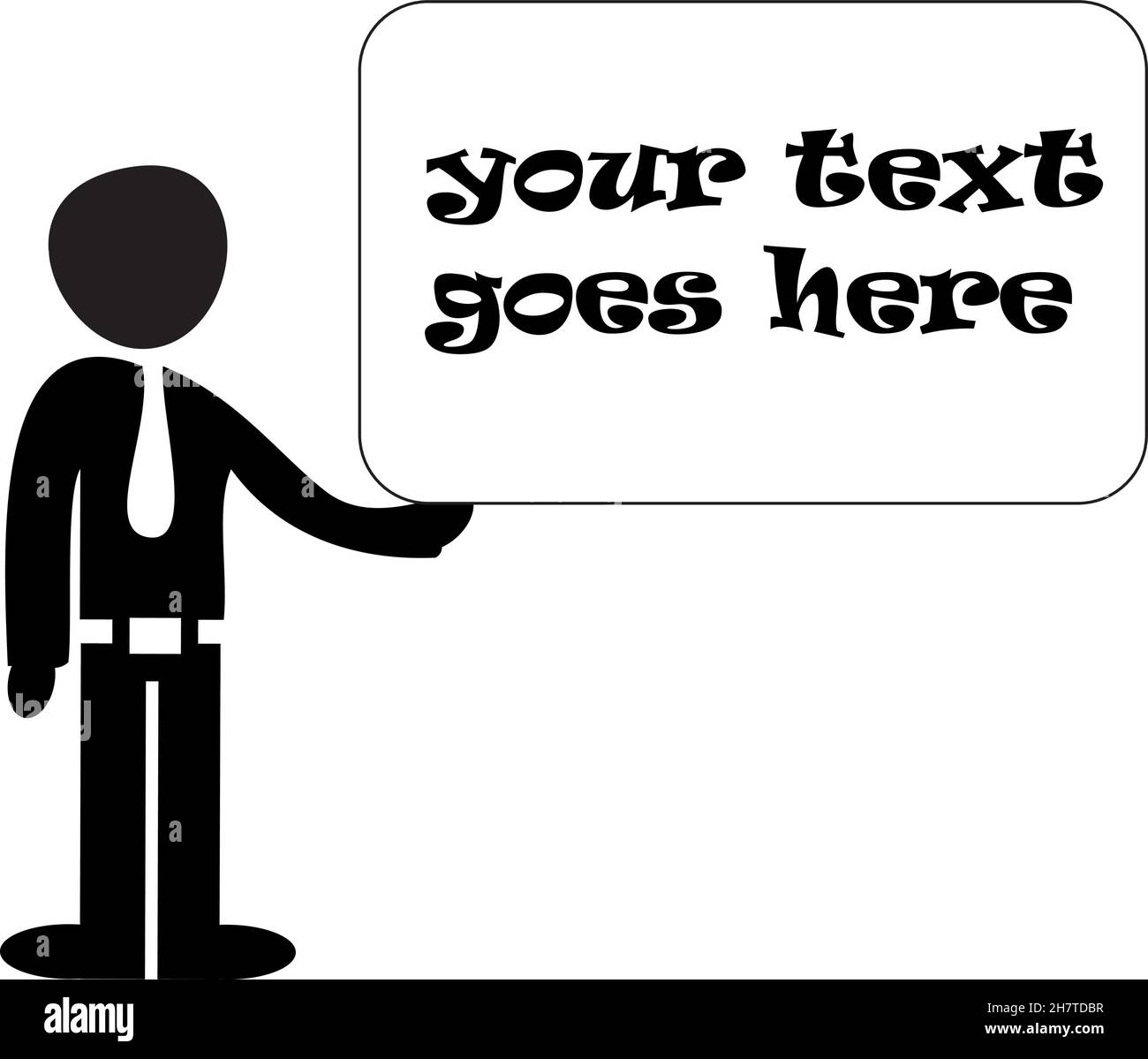 Ein Mann, der mit einem Brett steht. Vektorvorlage auf weißem Hintergrund isoliert Stock Vektor