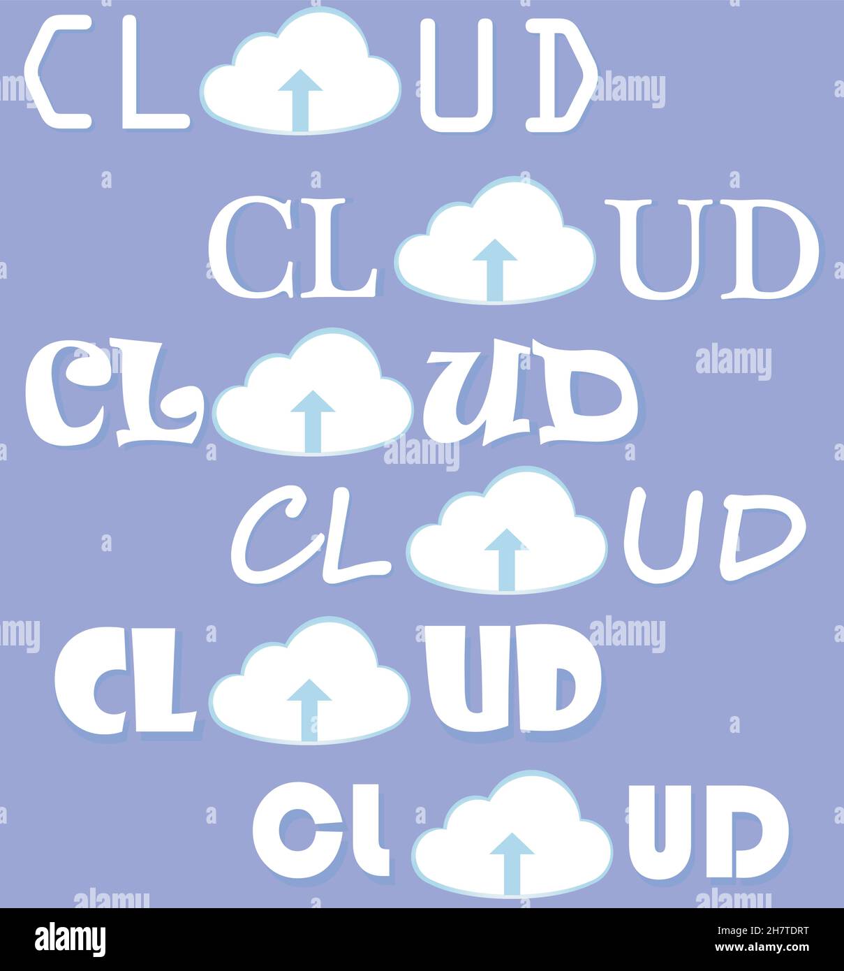 Konzeptioneller Vektor-Satz für Cloud-Computing Stock Vektor