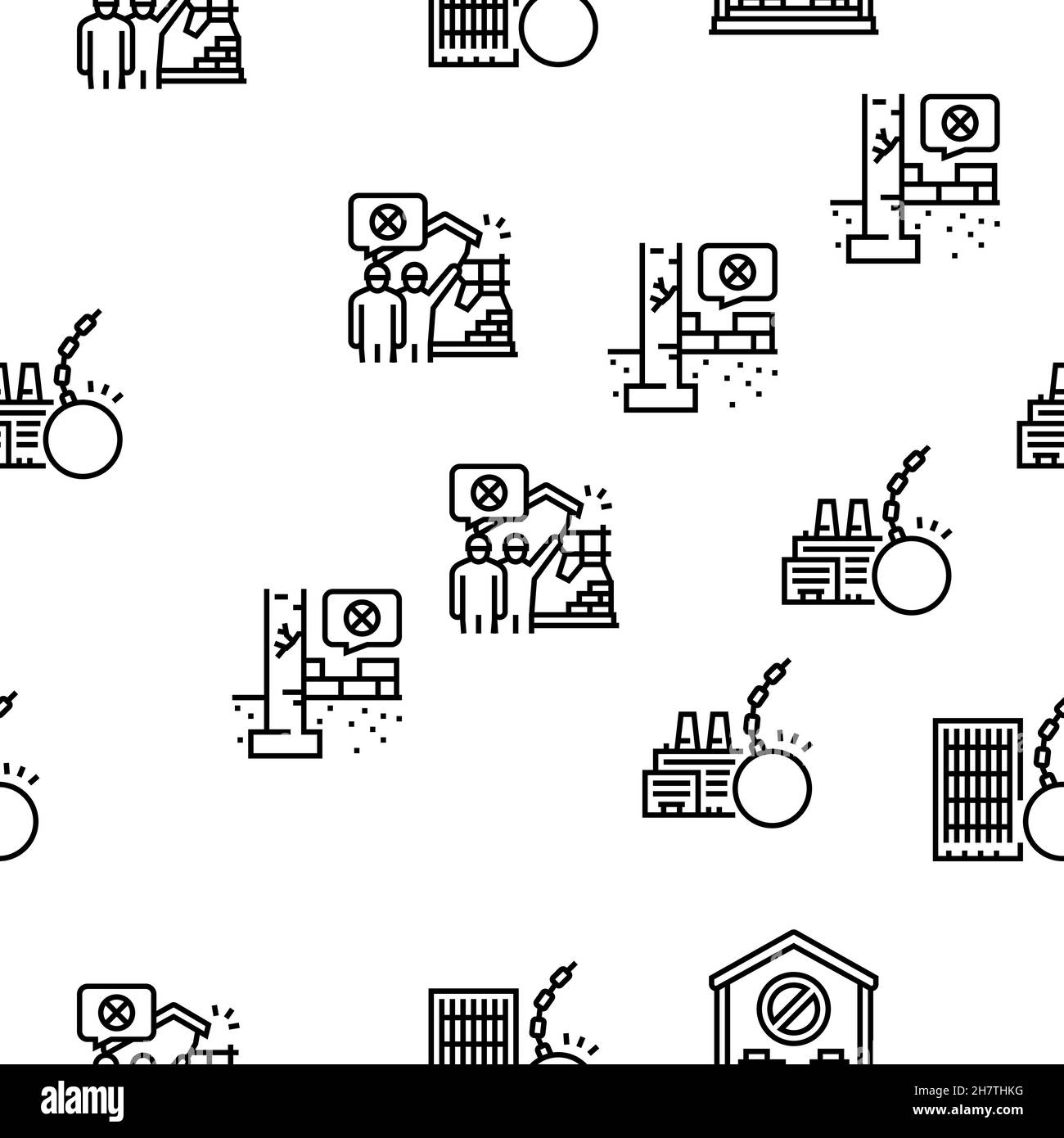 Demontage Konstruktionsprozess Vektor Nahtloses Muster Stock Vektor