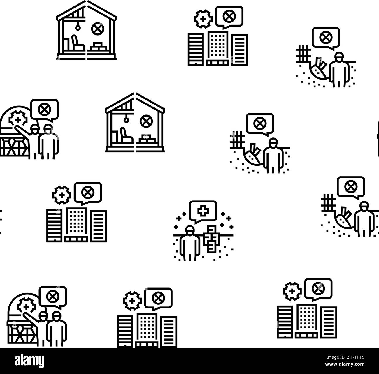Demontage Konstruktionsprozess Vektor Nahtloses Muster Stock Vektor