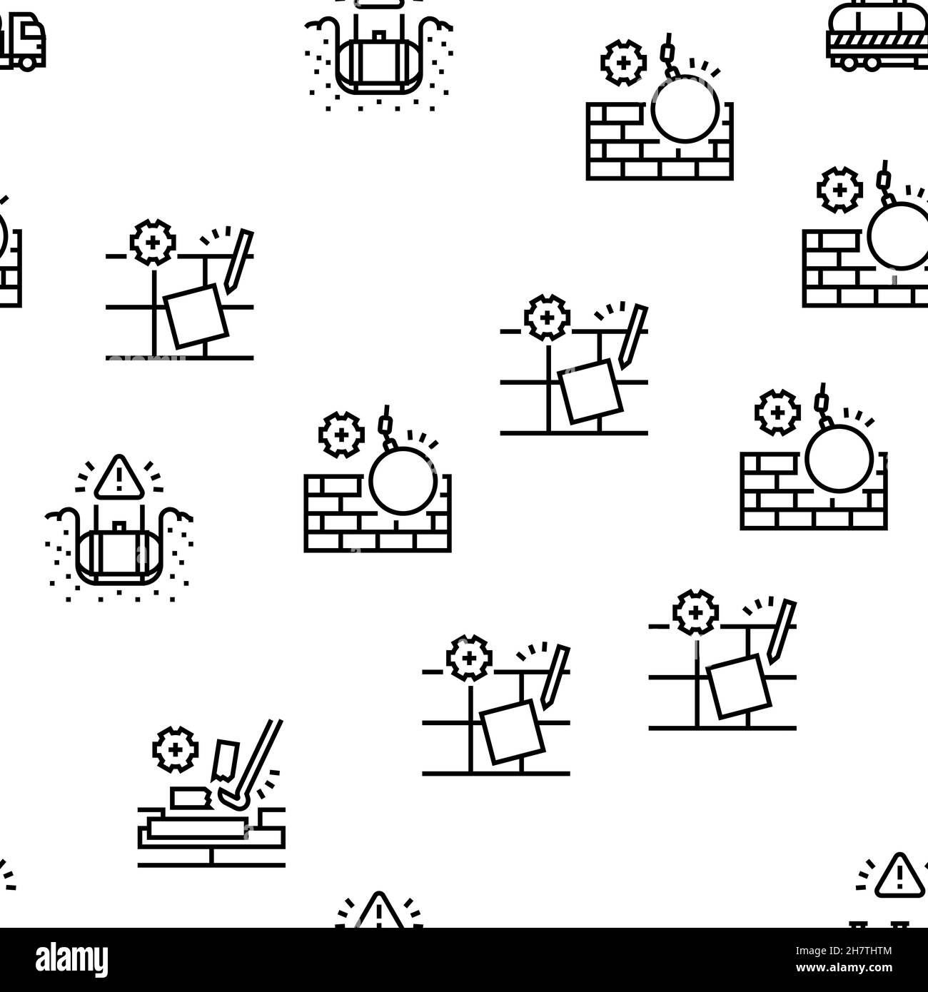 Demontage Konstruktionsprozess Vektor Nahtloses Muster Stock Vektor