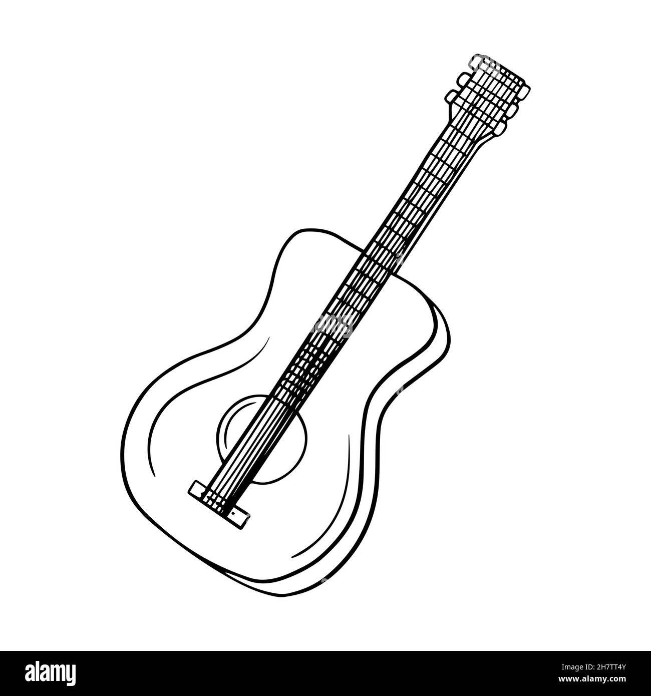 Gitarre Vektor-Symbol, Doodle Skizze Zeichnung, Tourismus und Erholung  Stock-Vektorgrafik - Alamy
