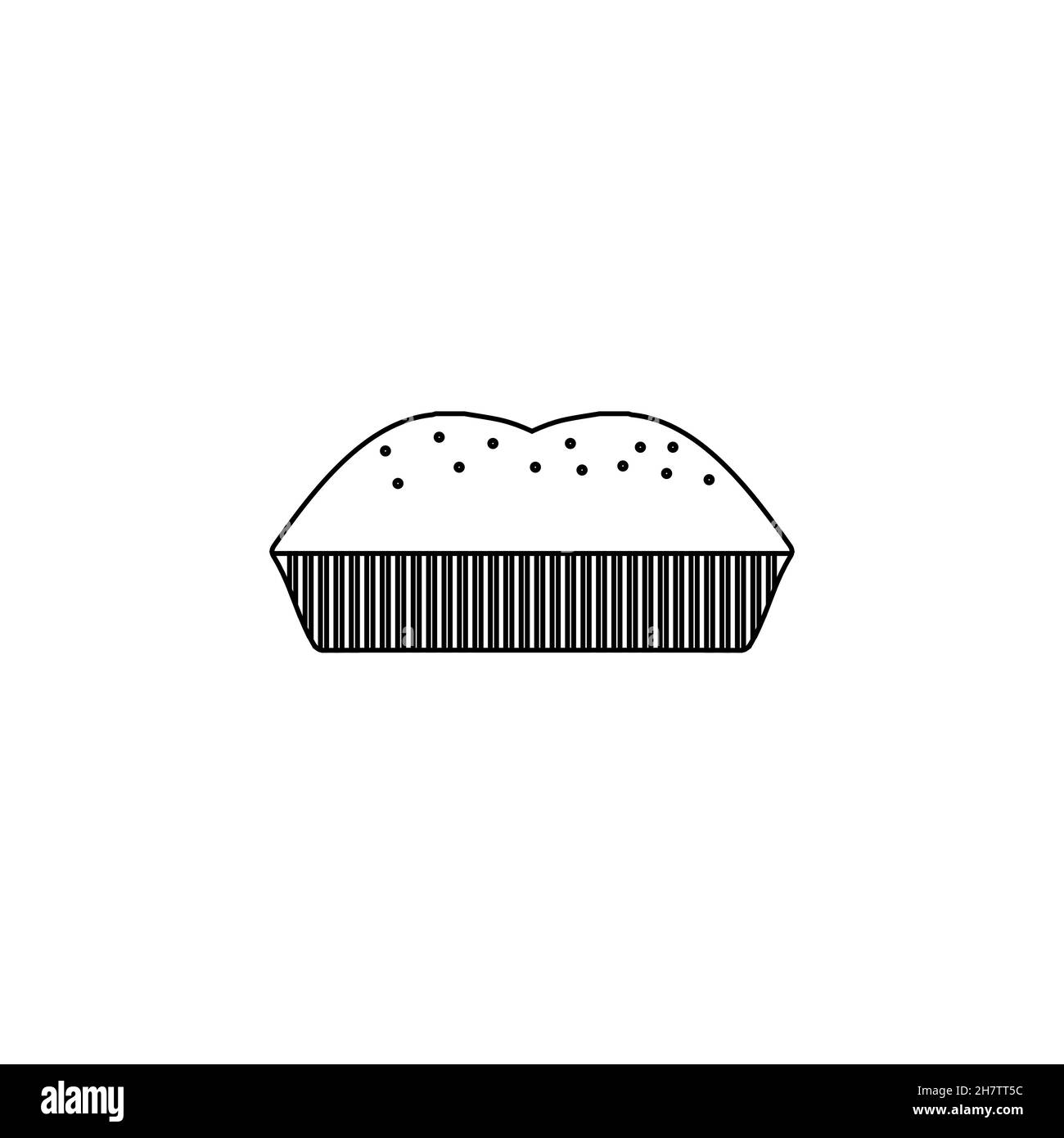 Symbol für die Kuchenlinie. Einfaches Design süße Lebensmittel Poster Hintergrund-Symbol. Design-Element mit Sweet Food-Logo. T-Shirt-Druck. Vektor für Aufkleber. Stock Vektor