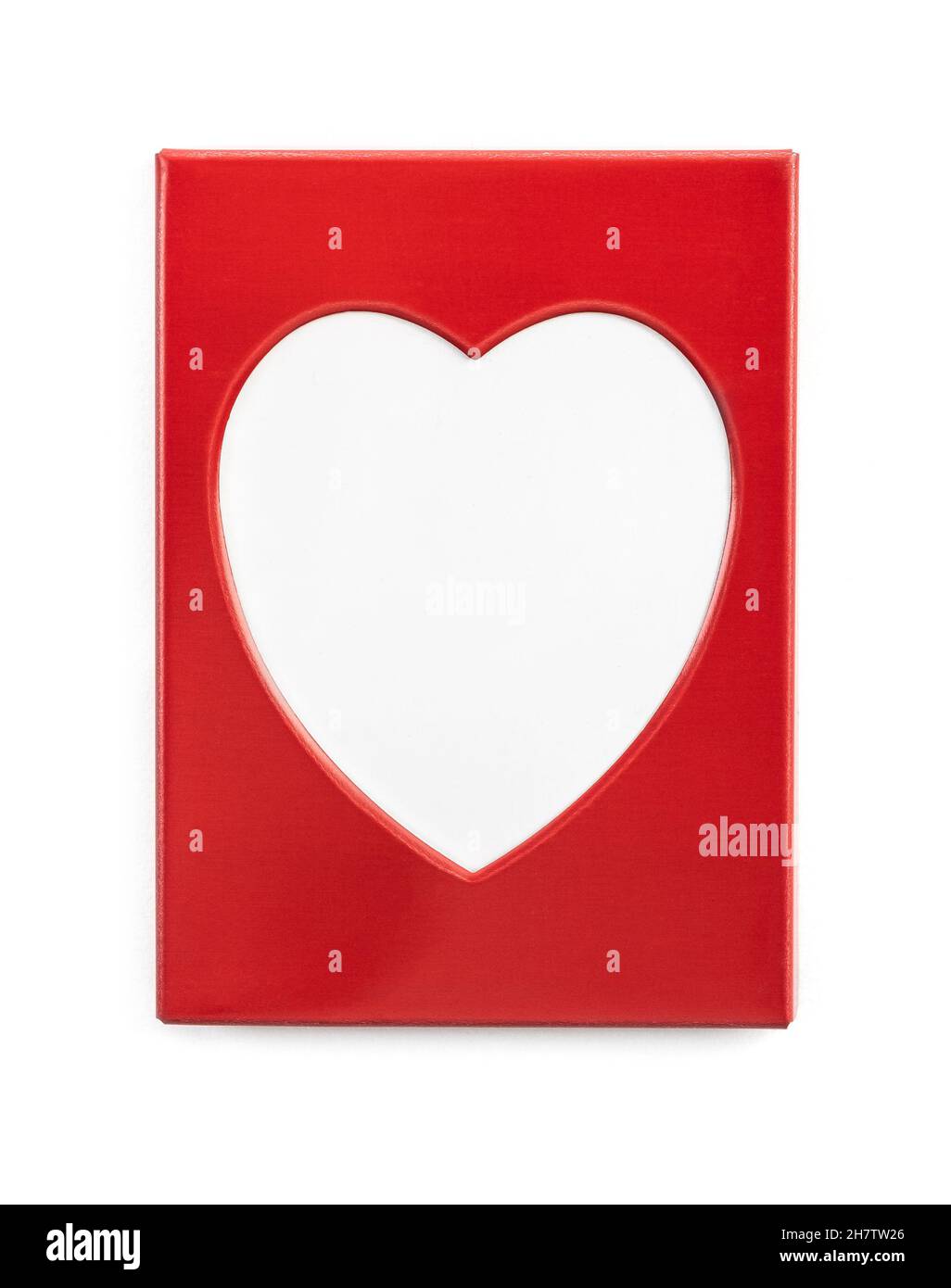 Roter Rahmen in Herzform Stockfoto
