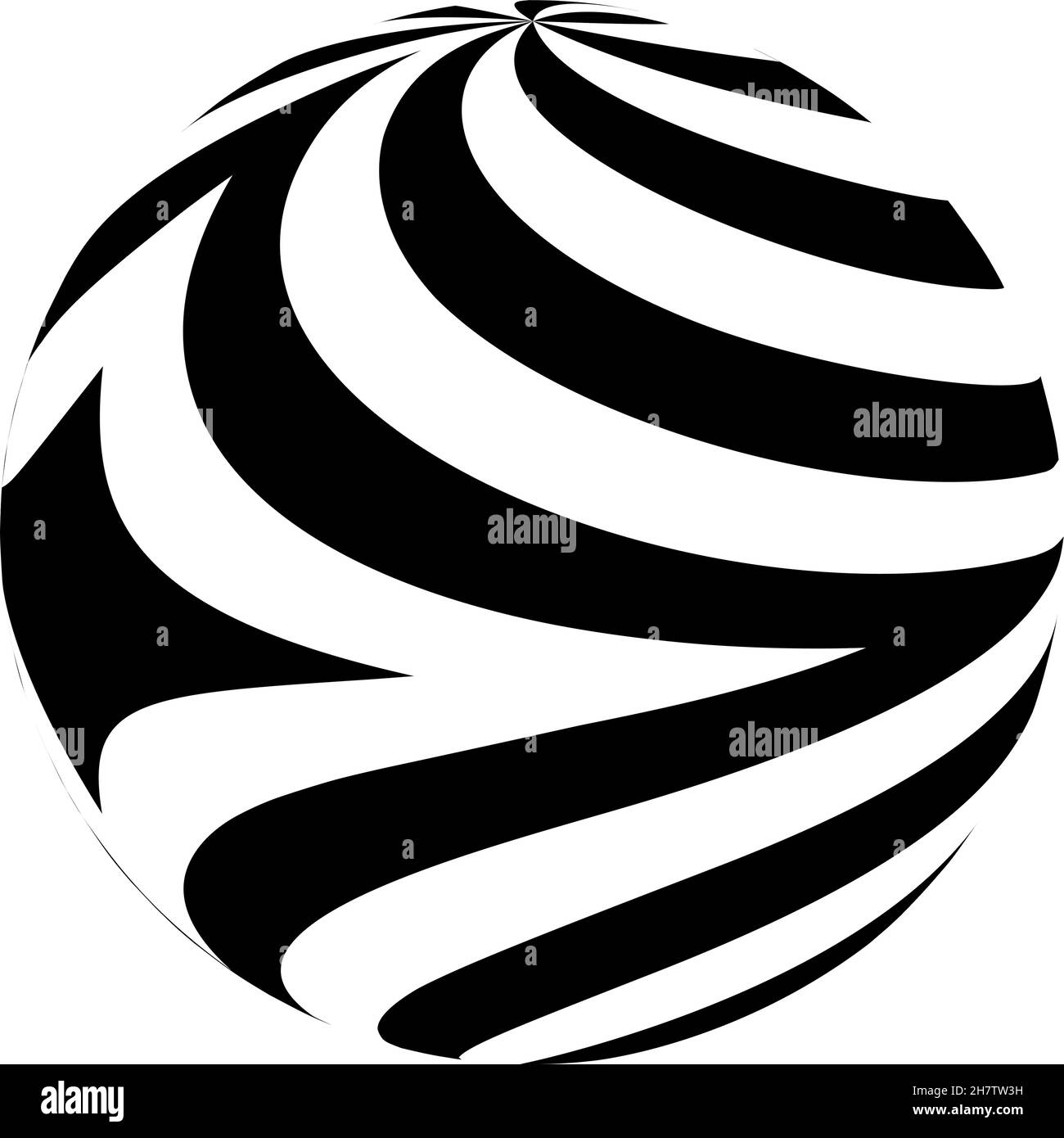 Schwarz-Weiß-Vektorkugel der Linien für die Gestaltung des Logos Stock Vektor